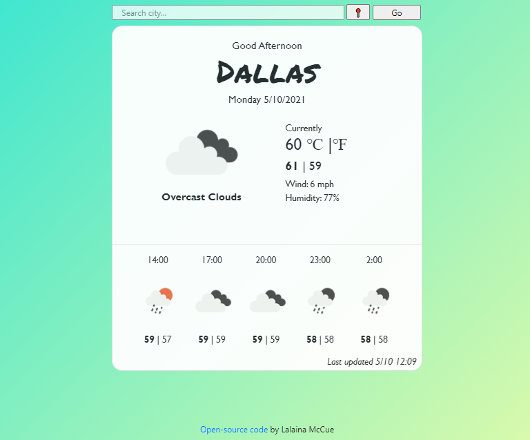 Java Weather App preview